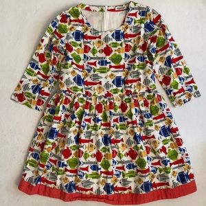 Austin Reed London | Cotton Geometric Fish Dress Art to Wear Made in India